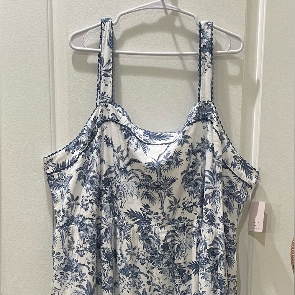 NEW…LC Lauren Conrad Tropical Floral Print Midi Dress - Picture 5 of 7